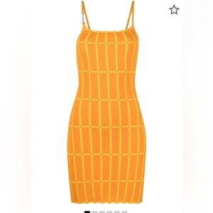 JACQUEMUS Orange Le Raphia 'La Robe Maille Malha' Minidress Small
